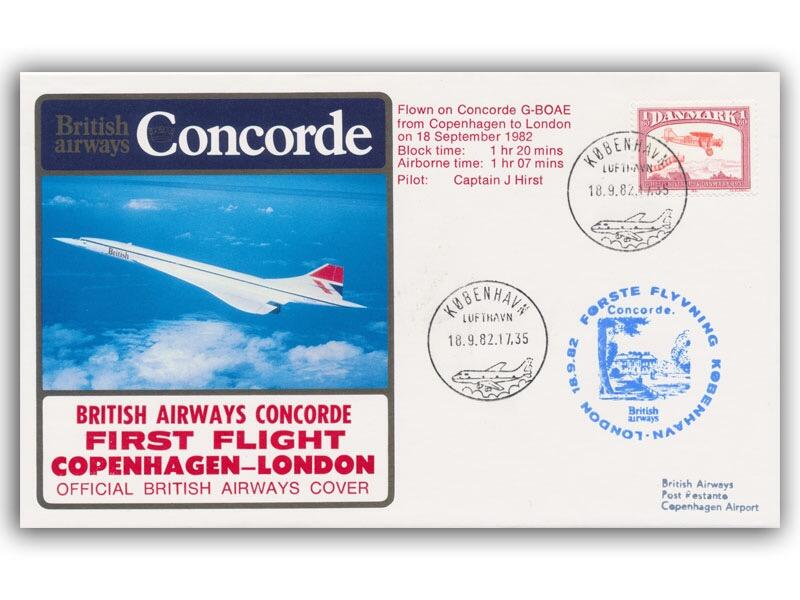 1982 BA Concorde Copenhagen - London flown cover