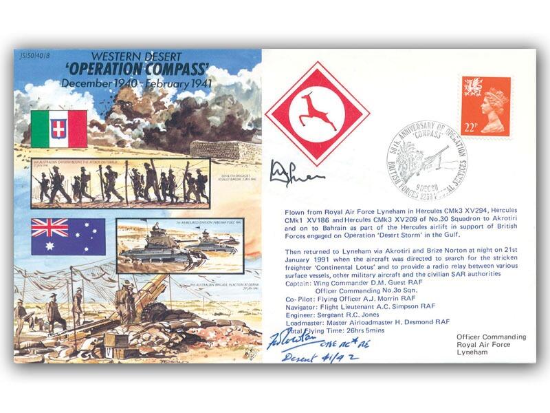 1940 Operation Compass cover, signed General Cowtan