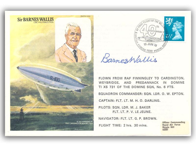 Barnes Wallis signed 1976 Historical Aviators cover