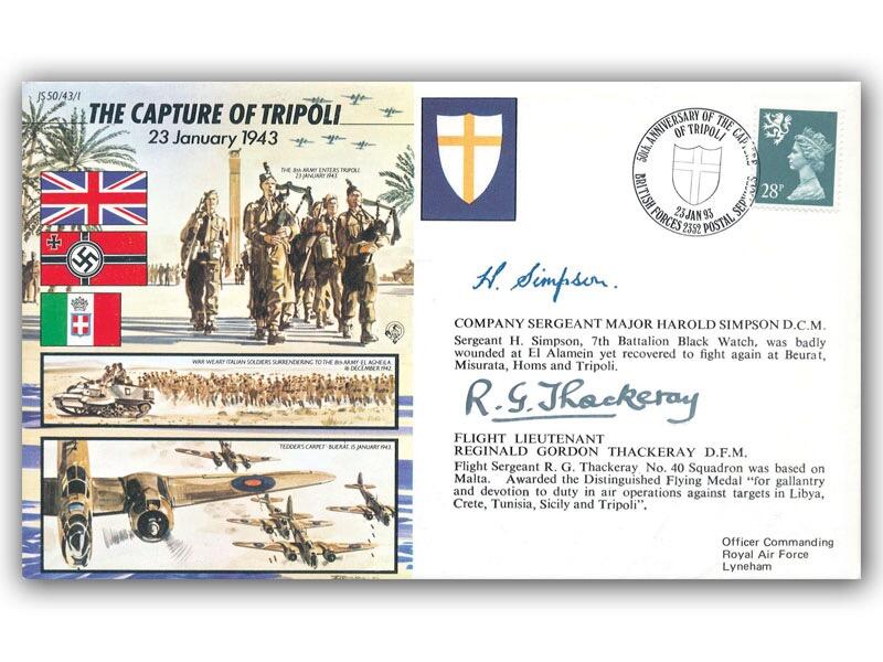 1943 Capture of Tripoli, signed Reginald Thackeray