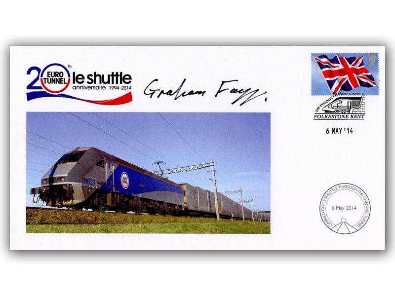 Graham Fagg, signed 2014 Euro Tunnel 20th Anniversary carried cover
