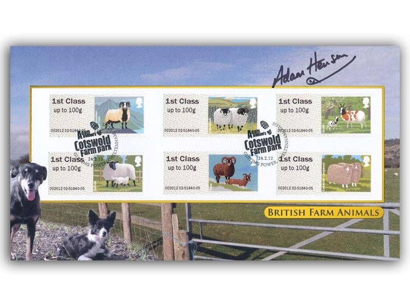 Post & Go British Farm Animals - Sheep Bureau Stamps Cover Signed Adam Henson