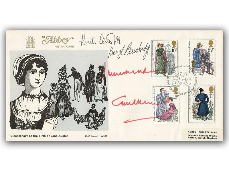 Ruth Rendall, Beryl Bainbridge & Barbara Cartland signed 1975 Authors cover