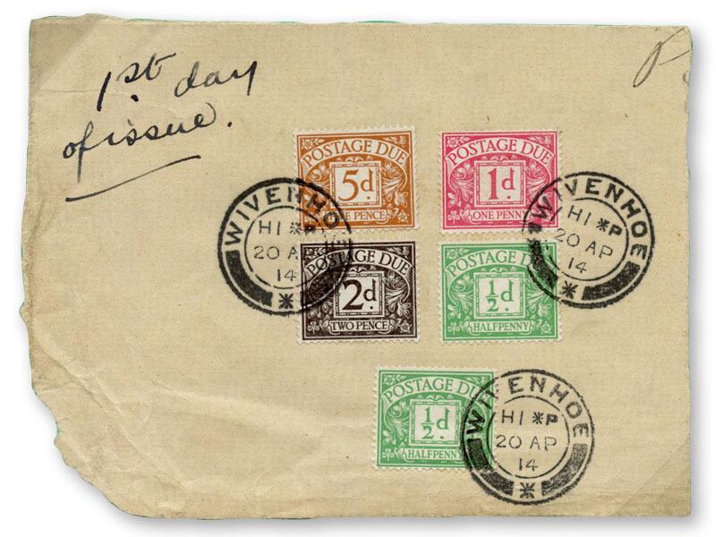 1914 1/2d, 1d, 2d & 5d Postage Dues, Wivenhoe CDS