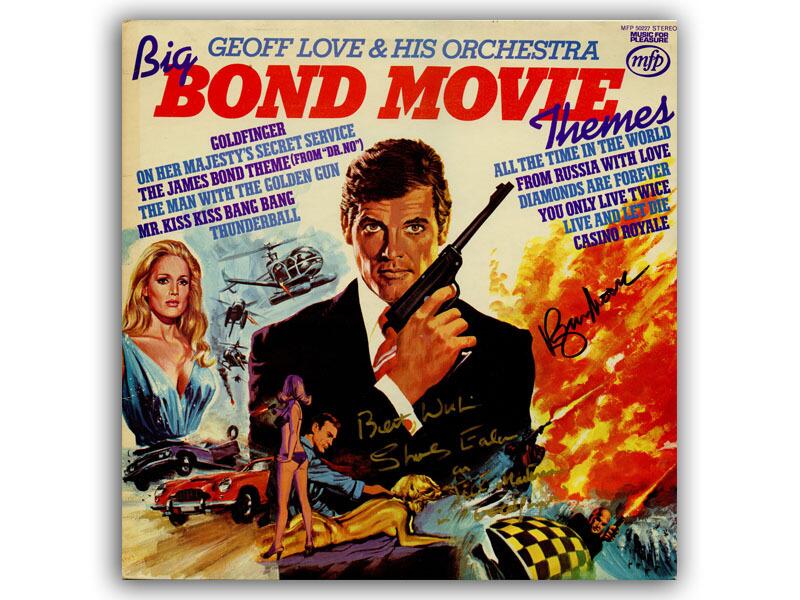 Roger Moore & Shirley Eaton signed LP Record