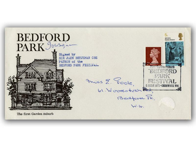 John Betjeman signed 1971 Bedford Park cover