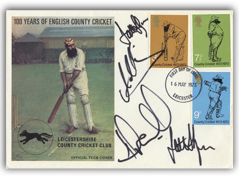 1973 Cricket cover, Leicestershire Team Signed