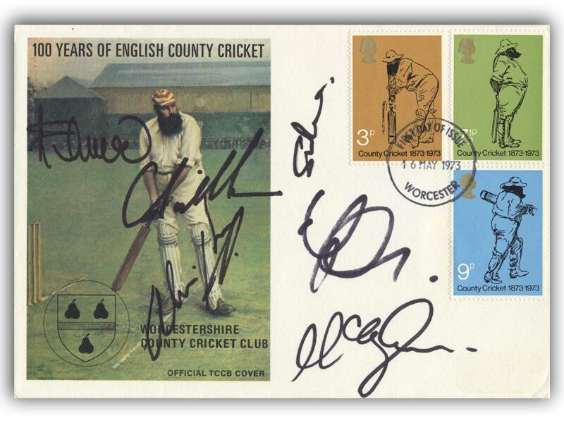 1973 Cricket cover, Worcestershire Team Signed