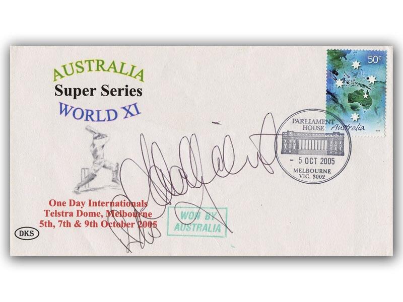 Ricky Ponting & Adam Gilchrist signed 2005 Australia World XI cricket cover