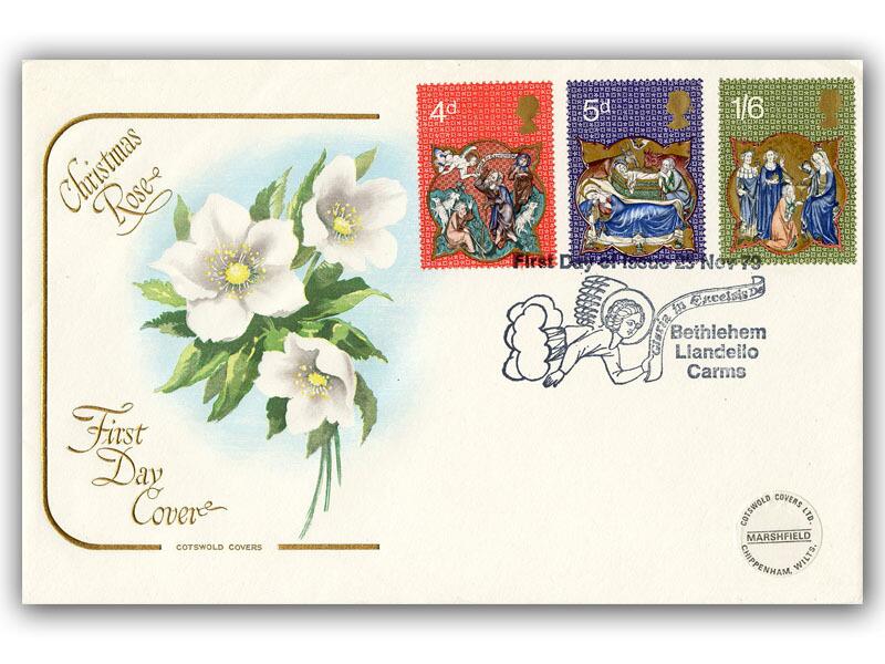 1970 Christmas, Bethlehem postmark, Cotswold cover