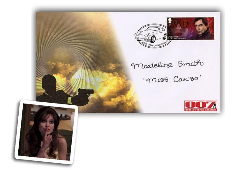 James Bond single stamp signed Madeline Smith
