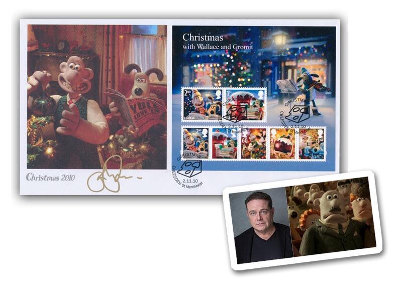 Christmas 2010 - Wallace & Gromit Miniature Sheet Cover Signed John Thomson