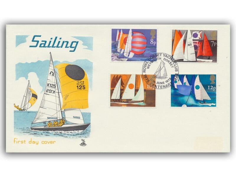 1975 Sailing, Royal Dorset Yacht Club postmark, Mercury