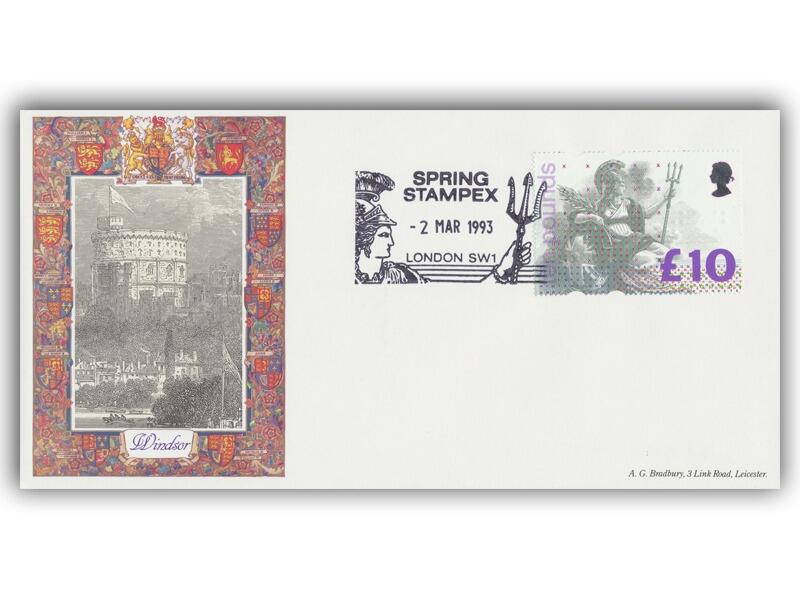 1993 £10 High Value, Stampex postmark