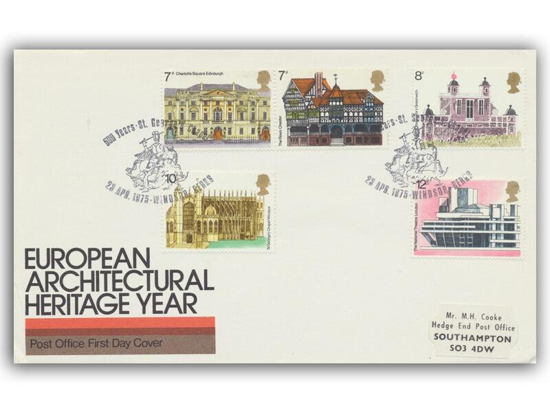 1975 Architecture, Windsor postmark, Post Office cover
