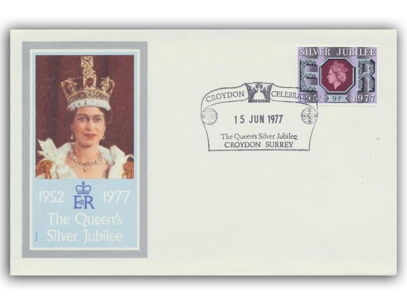 1977 Silver Jubilee 9p, Croydon postmark