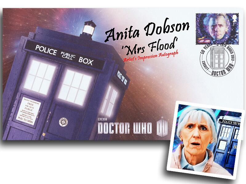 Anita Dobson 'Mrs Flood' signed, Doctor Who