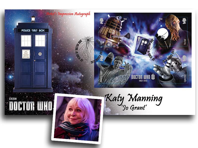 Katy Manning 'Jo Grant' signed, Doctor Who Miniature Sheet