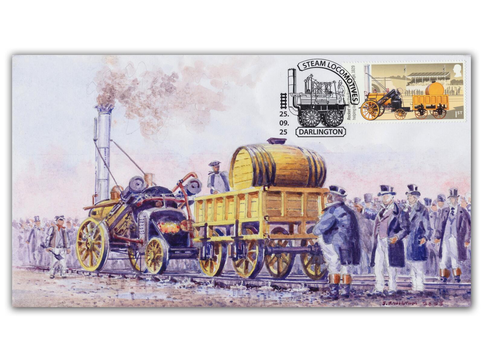 One-of-a-Kind 'Rocket' Painting | Steam Locos Single Stamp FDC
