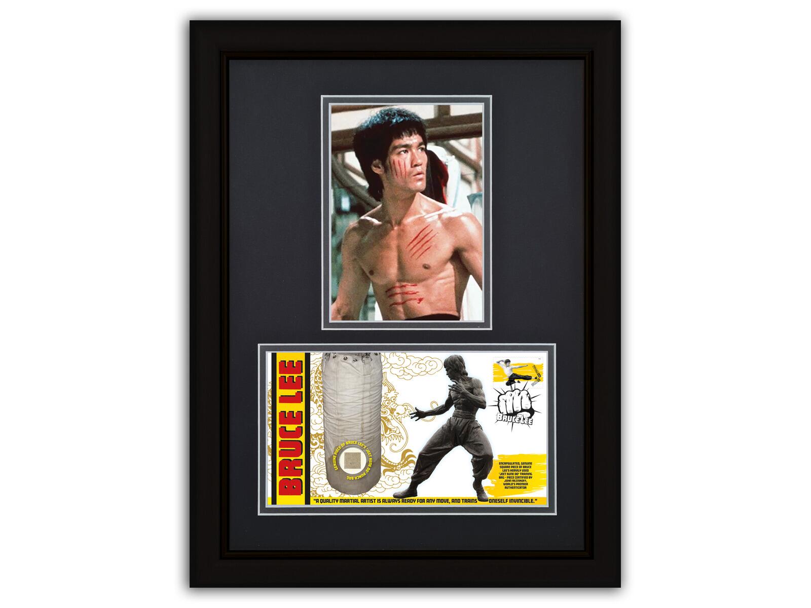 Bruce Lee Authenticated Heavy Bag Relic | Black Frame