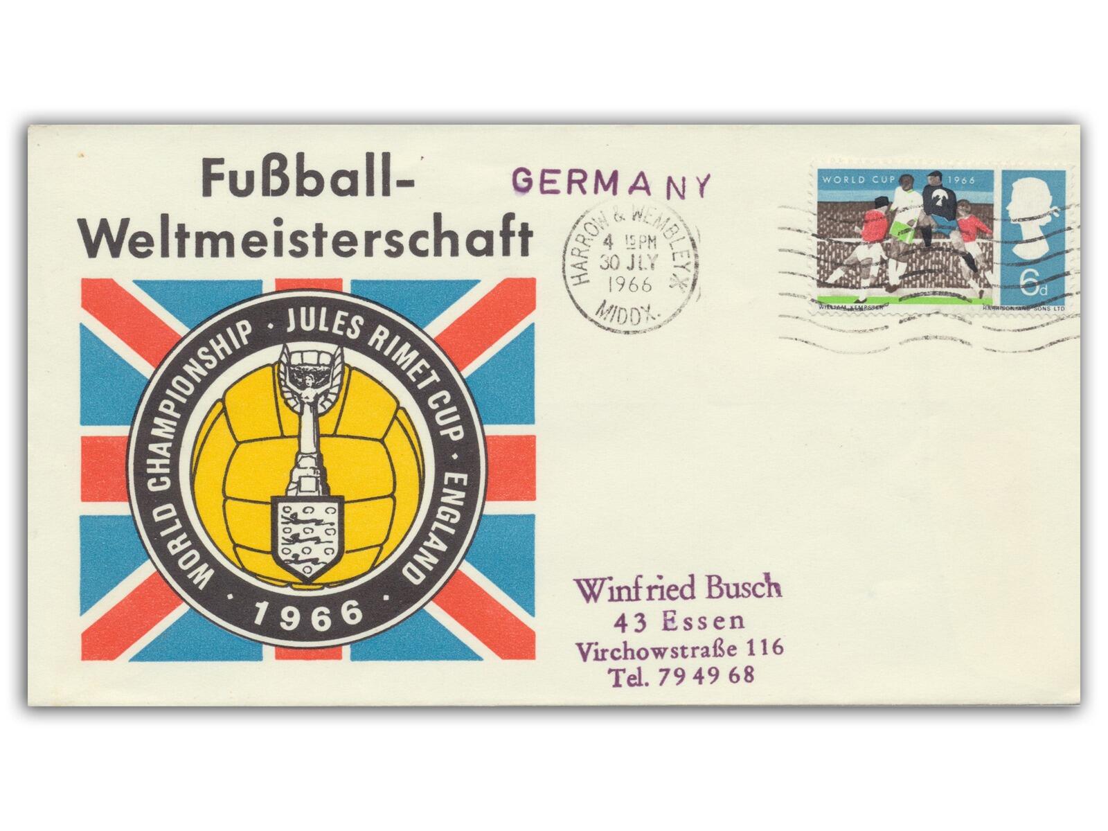1966 World Cup Final, German Match Day Cover, Wembley Slogan
