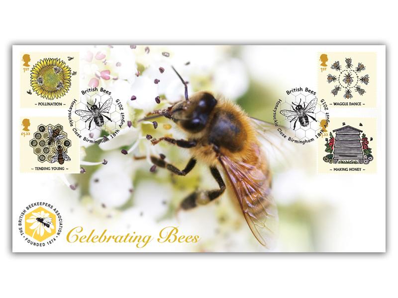 Celebrating Bees stamps from the miniature sheet cover