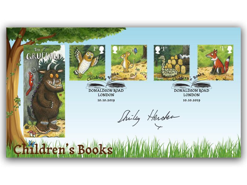2019 The Gruffalo Stamps From Miniature Sheet, signed Shirley Henderson
