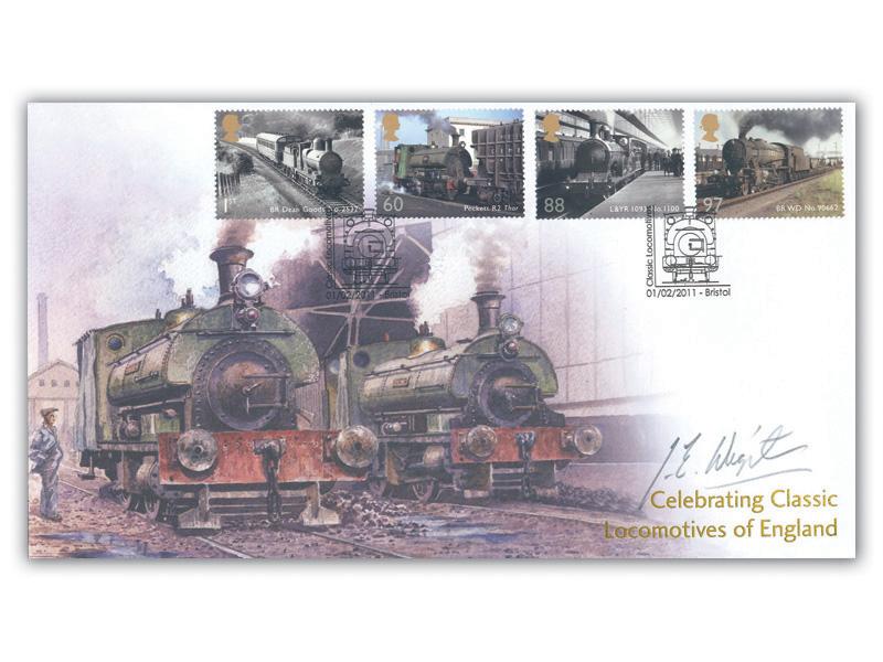 Classic Locomotives of England - Peckett Type R2 Stamp Cover Signed John Wigston
