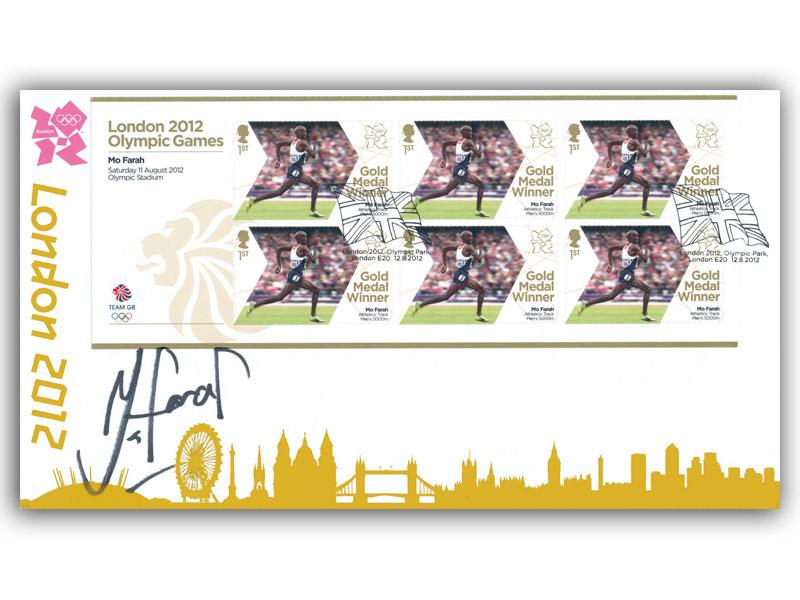 Mo Farah London 2012 Olympics Miniature Sheet signed