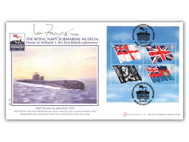 Royal Navy Flags & Ensigns Miniature Sheet, signed Ian Fraser VC