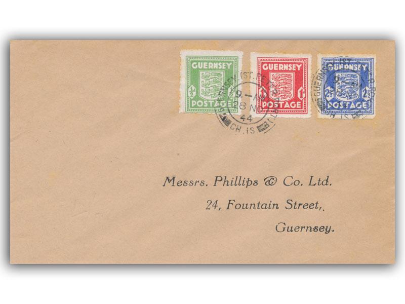 1944 Guernsey Arms Full Set, St Peters Port CDS