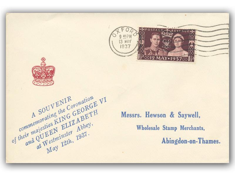 1937 Coronation, Hewson & Saywell cover