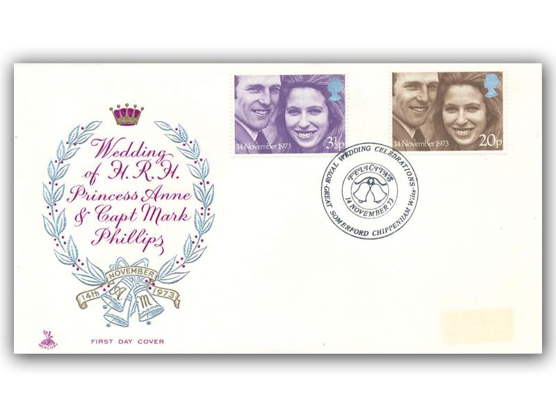 1973 Royal Wedding, Great Somerford postmark