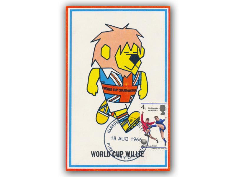 1966 World Cup Winners, Harrow & Wembley FDI, Willie postcard