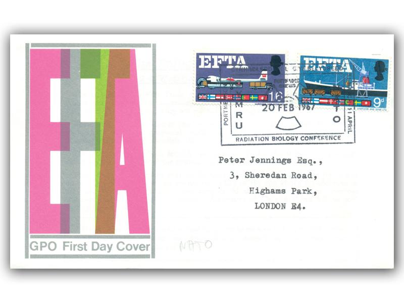1967 EFTA, phosphor, NATO postmark
