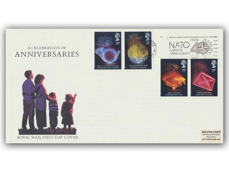 1989 Anniversaries, NATO 40th anniversary Manchester slogan