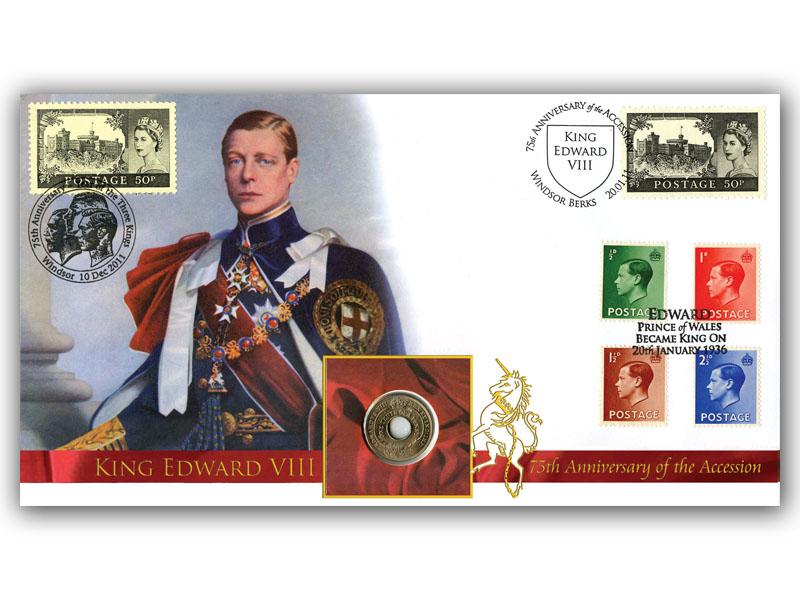 Accession King Edward VIII - 75th Anniversary West African Penny Coin Cover