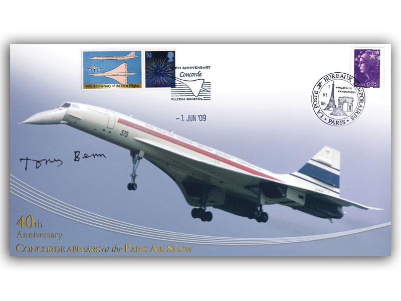 Concorde Paris Air Show, 40th Anniversary, signed Tony Benn