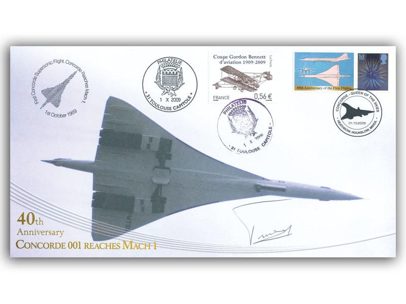 Concorde Mach 1,  40th Anniversary, Toulouse, signed Jean Pinet