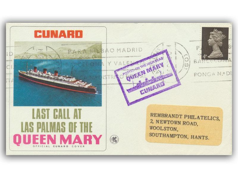 1967 RMS Queen Mary Last Call at Las Palmas