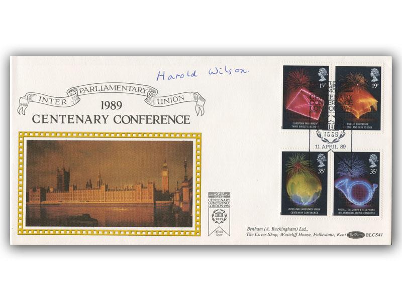 Harold Wilson signed 1989 Anniversaries cover