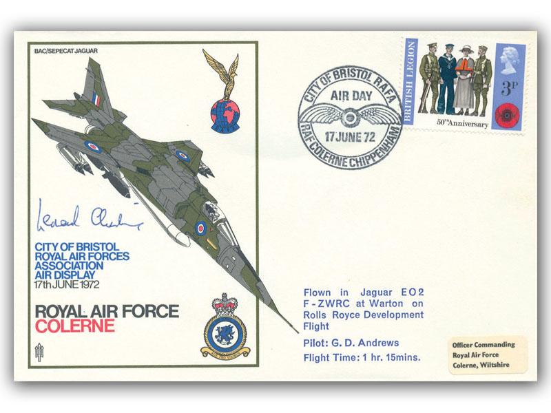 Leonard Cheshire VC signed 1972 RAF Colerne cover