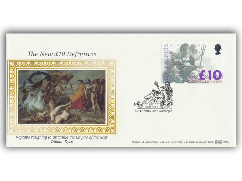 1993 £10 High Value, Glamorgan postmark, Benham D195