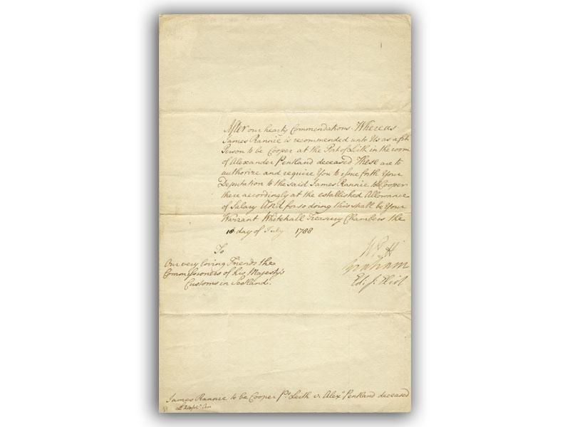 William Pitt the Younger signed Document