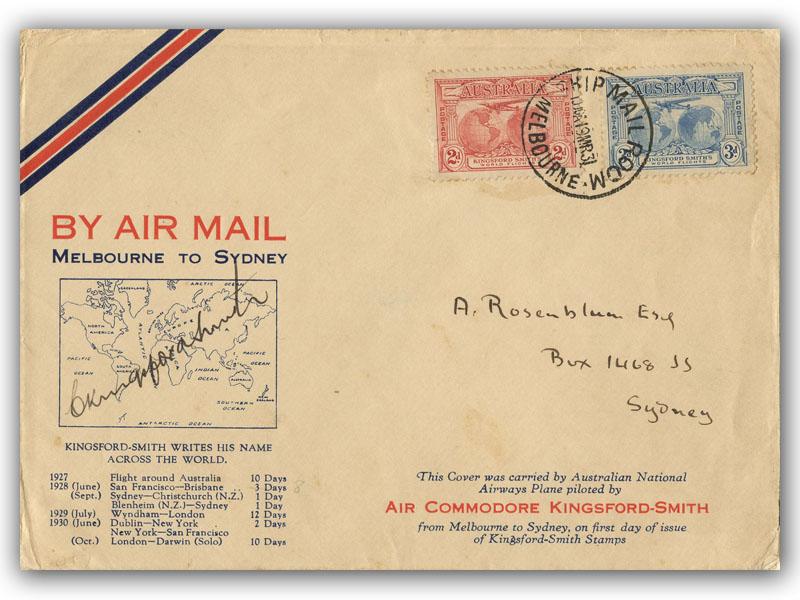1931 Melbourne - Sydney, Pilot Signed