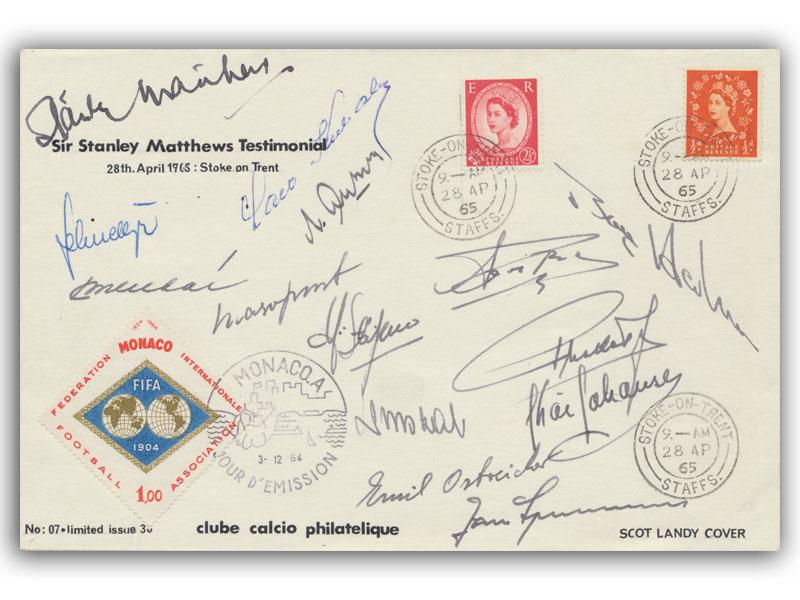 FIFA World Team signed 1965 Stanley Matthews cover
