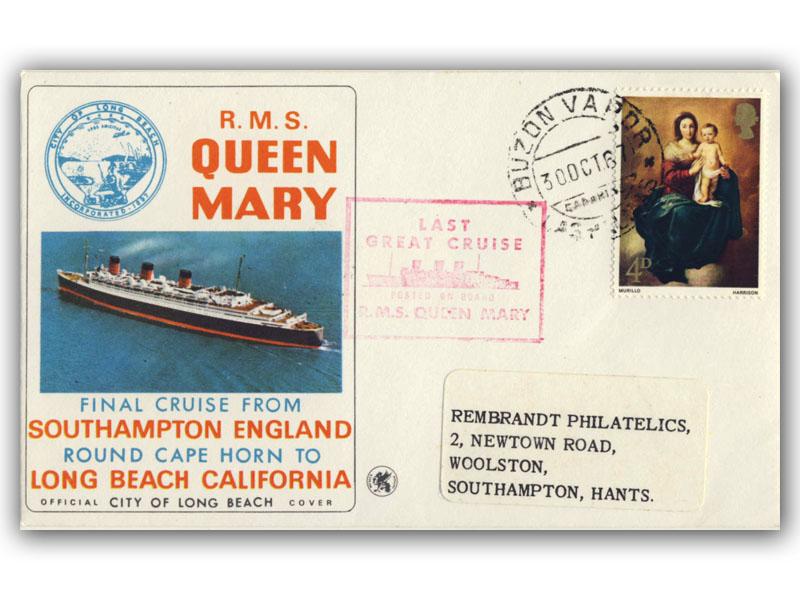 1967 RMS Queen Mary Final Cruise, Las Palmas Postmark