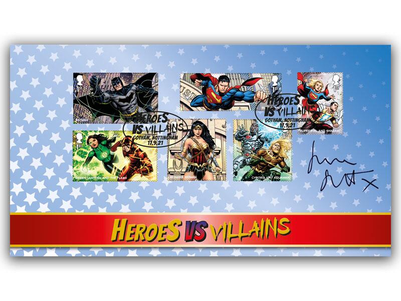 DC Comics Miniature Sheet Stamps, signed Sara Stewart