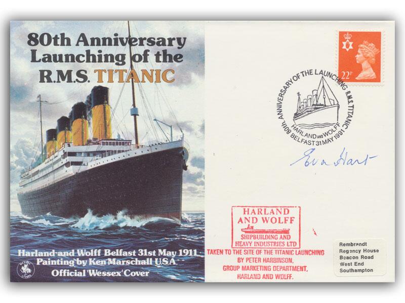 Eva Hart signed 1991 Titanic cover