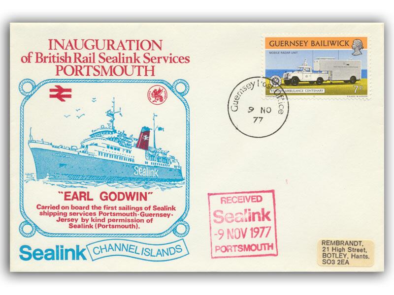 1977 Sealink, Guernsey - Portsmouth maiden voyage